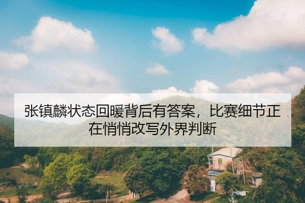 张镇麟状态回暖背后有答案，比赛细节正在悄悄改写外界判断